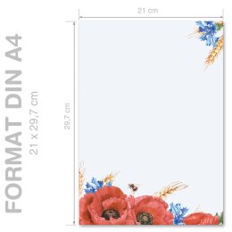 Briefpapier FELDBLUMEN - DIN A4 Format 250 Blatt