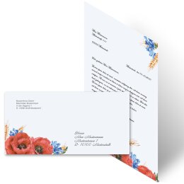 Briefpapier Set FELDBLUMEN - 40-tlg. DL (ohne Fenster)