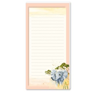 Notizblöcke ELEFANT - DIN LANG (105x210 mm) Format 2 Blöcke Tierwelt, Wildnis, Paper-Media