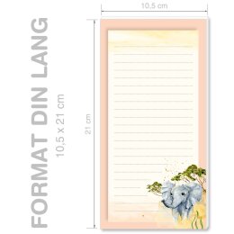 ELEFANT Notizblöcke Wildnis CLASSIC 10 Blöcke, DIN LANG (105x210 mm) Hoch, BLDL-5013-10