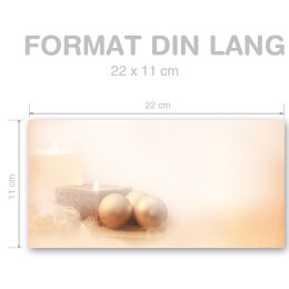 WEIHNACHTSZEIT Briefumschläge Weihnachtsmotiv CLASSIC 25 Briefumschläge (ohne Fenster), DIN LANG (220x110 mm), DLOF-8142-25