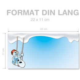 Briefumschläge FRÖHLICHER SCHNEEMANN - 25 Stück DIN LANG (ohne Fenster)