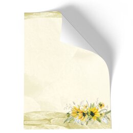 Briefpapier - Motiv GELBE SONNENBLUMEN | Blumen & Blüten | Hochwertiges DIN A4 Briefpapier - 20 Blatt | 90 g/m² | einseitig bedruckt | Online bestellen!