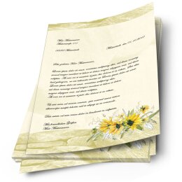 Briefpapier GELBE SONNENBLUMEN - DIN A4 Format 250 Blatt