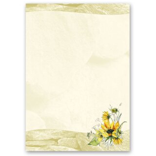 Briefpapier GELBE SONNENBLUMEN - DIN A5 Format 50 Blatt Blumen & Blüten, Natur, Paper-Media