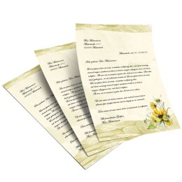 Briefpapier GELBE SONNENBLUMEN - DIN A5 Format 50 Blatt