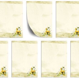 Briefpapier GELBE SONNENBLUMEN - DIN A5 Format 50 Blatt