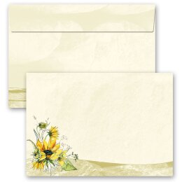 Briefumschläge GELBE SONNENBLUMEN - 50 Stück C6 (ohne Fenster) Blumen & Blüten, Blumenmotiv, Paper-Media
