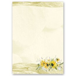 Briefpapier-Sets Blumen & Blüten, GELBE SONNENBLUMEN Briefpapier Set, 100 tlg. - DIN A4 & DIN LANG im Set. | Online bestellen! | Paper-Media