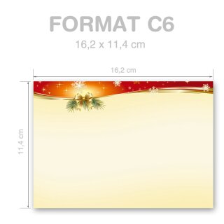 Briefumschläge Weihnachten, BESINNLICHE WEIHNACHT 50 Briefumschläge - DIN C6 (162x114 mm) | selbstklebend | Online bestellen! | Paper-Media