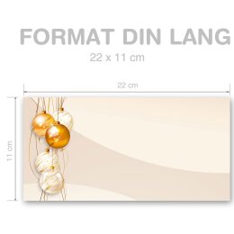FROHE FESTTAGE Briefumschläge Weinachtsbriefumschläge CLASSIC 25 Briefumschläge (ohne Fenster), DIN LANG (220x110 mm), DLOF-8326-25