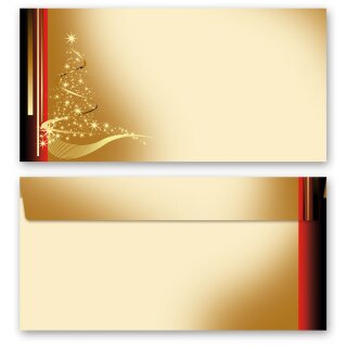 Briefumschläge WEIHNACHTSBRIEF - 25 Stück DIN LANG (ohne Fenster) Weihnachten, Weinachtsbriefumschläge, Paper-Media
