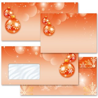Briefumschläge MERRY CHRISTMAS - 25 Stück DIN LANG (mit Fenster)