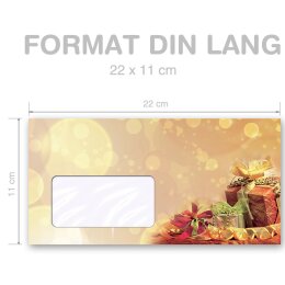 WEIHNACHTSGESCHENKE Briefumschläge Weinachtsbriefumschläge CLASSIC 25 Briefumschläge (mit Fenster), DIN LANG (220x110 mm), DLMF-8323-25
