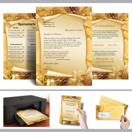 Briefumschläge FROHE WEIHNACHTEN - 25 Stück DIN LANG (ohne Fenster)
