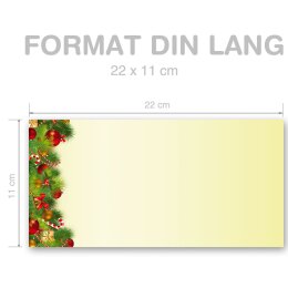 Briefumschläge WEIHNACHTSGRÜSSE - 25 Stück DIN LANG (ohne Fenster)