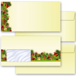 Briefumschläge WEIHNACHTSGRÜSSE - 25 Stück DIN LANG (ohne Fenster)