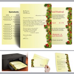 Briefumschläge WEIHNACHTSGRÜSSE - 25 Stück DIN LANG (ohne Fenster)