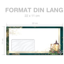 ADVENTSNACHT Briefumschläge Besinnlichkeit CLASSIC 10 Briefumschläge (mit Fenster), DIN LANG (220x110 mm), DLMF-8364-10