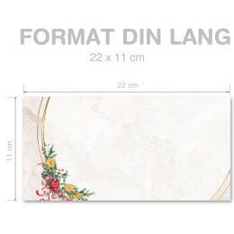 WINTERMOMENTE Briefumschläge Christfest CLASSIC 10 Briefumschläge (ohne Fenster), DIN LANG (220x110 mm), DLOF-8365-10