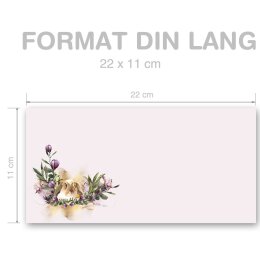BLUMENNEST Briefumschläge Frühlingsmotiv CLASSIC 10 Briefumschläge (ohne Fenster), DIN LANG (220x110 mm), DLOF-8366-10