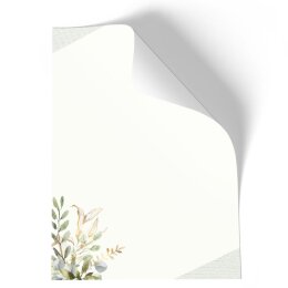 Briefpapier - Motiv GRÜNE ZWEIGE | Blumen & Blüten | Hochwertiges DIN A4 Briefpapier - 50 Blatt | 90 g/m² | einseitig bedruckt | Online bestellen!