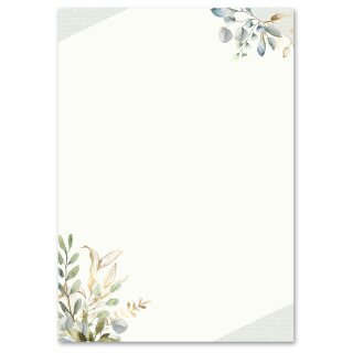 Briefpapier GRÜNE ZWEIGE - DIN A5 Format 250 Blatt Blumen & Blüten, Blumenmotiv, Paper-Media
