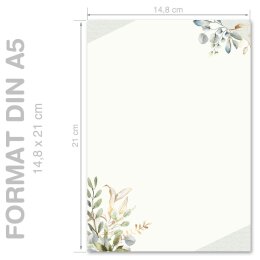 GRÜNE ZWEIGE Briefpapier Blumenmotiv CLASSIC 250 Blatt Briefpapier, DIN A5 (148x210 mm), A5C-164-250