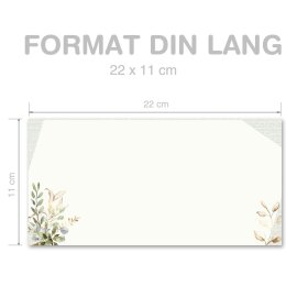 GRÜNE ZWEIGE Briefumschläge Einladung CLASSIC 50 Briefumschläge (ohne Fenster), DIN LANG (220x110 mm), DLOF-8367-50