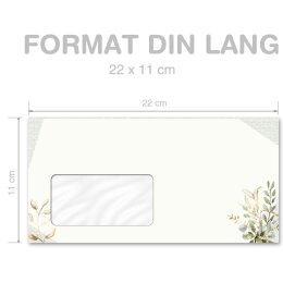 GRÜNE ZWEIGE Briefumschläge Blumenmotiv CLASSIC 10 Briefumschläge (mit Fenster), DIN LANG (220x110 mm), DLMF-8367-10