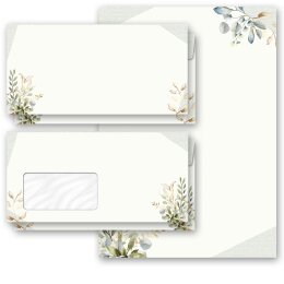 Briefpapier-Sets GRÜNE ZWEIGE Blumen & Blüten, Briefpapier mit Umschlag, Paper-Media