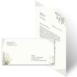 Briefpapier Set GRÜNE ZWEIGE - 100-tlg. DL (ohne Fenster)