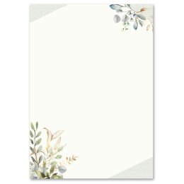 Briefpapier-Sets Blumen & Blüten, GRÜNE ZWEIGE Briefpapier Set, 200 tlg. - DIN A4 & DIN LANG im Set. | Online bestellen! | Paper-Media