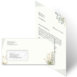 Briefpapier Set GRÜNE ZWEIGE - 200-tlg. DL (mit Fenster)