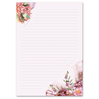 Briefpapier BLÜTENZEIT - DIN A5 Format 250 Blatt Blumen & Blüten, Liebesbrief, Paper-Media