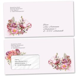 Briefumschläge Blumen & Blüten, BLÜTENZEIT 10 Briefumschläge (ohne Fenster) - DIN LANG (220x110 mm) | selbstklebend | Online bestellen! | Paper-Media