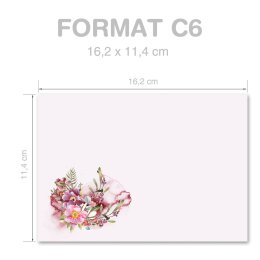 Briefumschläge Blumen & Blüten, BLÜTENZEIT 10 Briefumschläge - DIN C6 (162x114 mm) | selbstklebend | Online bestellen! | Paper-Media