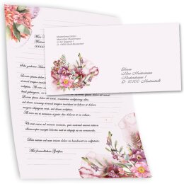 Briefpapier Set BLÜTENZEIT - 40-tlg. DL (ohne Fenster)