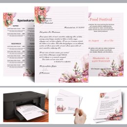 Briefpapier Set BLÜTENZEIT - 40-tlg. DL (ohne Fenster)