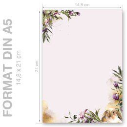 BLUMENNEST Briefpapier Tiere CLASSIC 250 Blatt Briefpapier, DIN A5 (148x210 mm), A5C-163-250