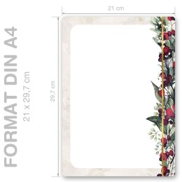 Briefpapier MISTELZWEIGE - DIN A4 Format 20 Blatt