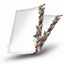 Briefpapier - Motiv MISTELZWEIGE | Weihnachten | Hochwertiges DIN A5 Briefpapier - 50 Blatt | 90 g/m² | beidseitig bedruckt | Online bestellen!