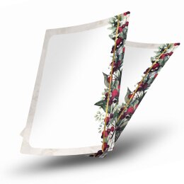 Briefpapier - Motiv MISTELZWEIGE | Weihnachten | Hochwertiges DIN A5 Briefpapier - 100 Blatt | 90 g/m² | beidseitig bedruckt | Online bestellen!