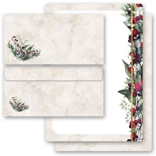Motiv-Briefpapier Set MISTELZWEIGE - 40-tlg. DL (ohne Fenster) Weihnachten, Weihnachtsmotiv, Paper-Media