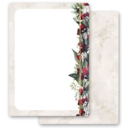Briefpapier-Sets Weihnachten, MISTELZWEIGE Briefpapier Set, 40 tlg. - DIN A4 & DIN LANG im Set. | Online bestellen! | Paper-Media