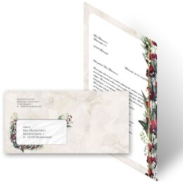 Briefpapier Set MISTELZWEIGE - 40-tlg. DL (mit Fenster)