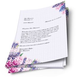 Briefpapier HYAZINTHEN - DIN A4 Format 20 Blatt