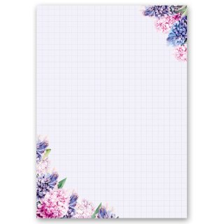 Briefpapier HYAZINTHEN - DIN A4 Format 250 Blatt Blumen & Blüten, Einladung, Paper-Media