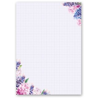 Briefpapier HYAZINTHEN - DIN A5 Format 100 Blatt Blumen & Blüten, Einladung, Paper-Media