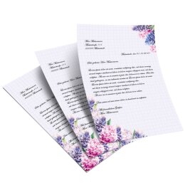 Briefpapier HYAZINTHEN - DIN A5 Format 100 Blatt
